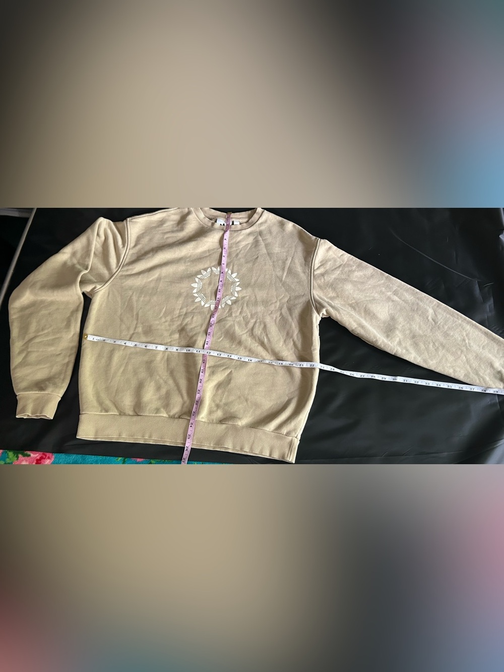 adidas Beige Crewneck with White Trefoil Tag